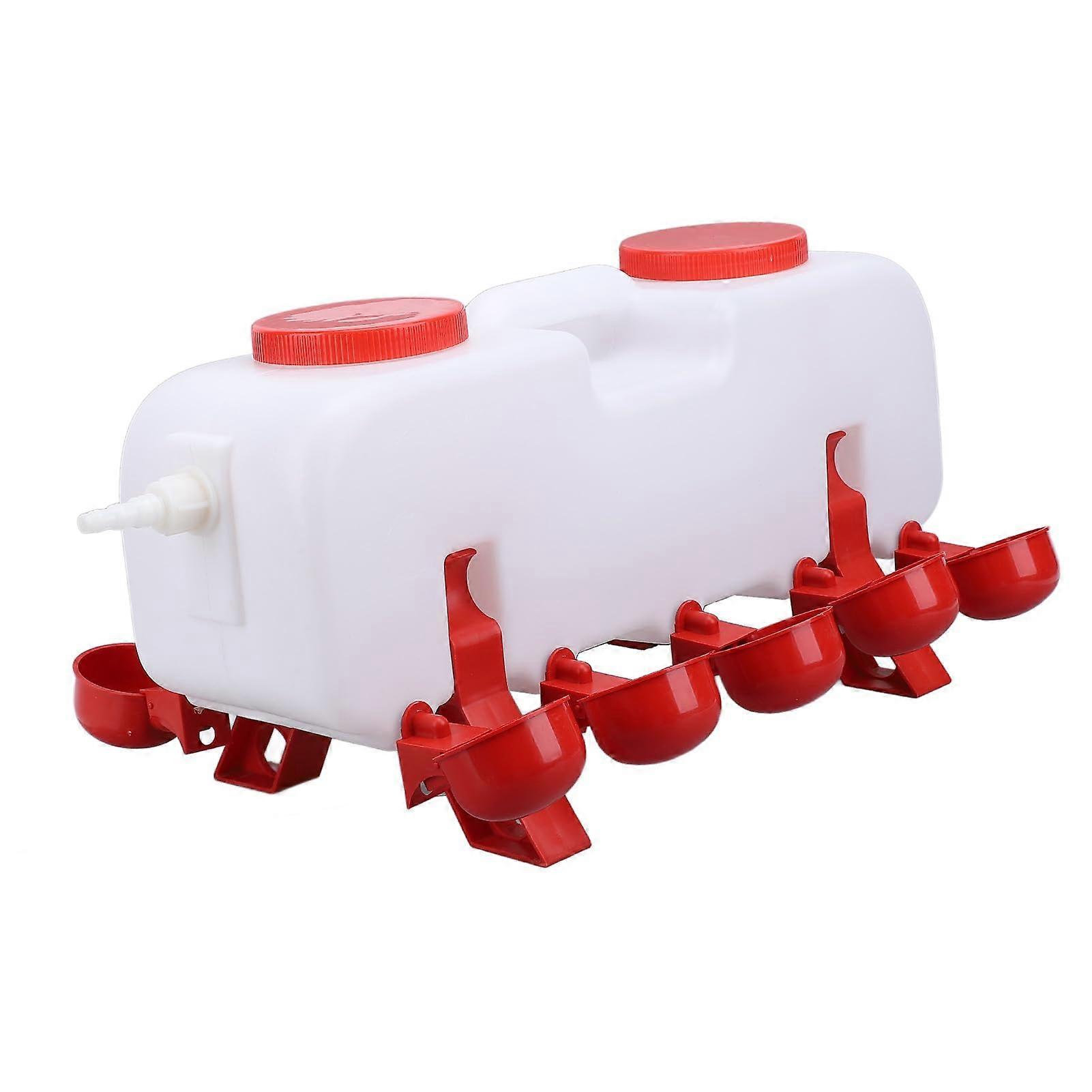 Automatic Chicken Drinker, Ergonomic Handle, Versatile, Robust, LeakProof, Hygienic, with 10 Drinking Cups for Farm (ywuadb8k1712)