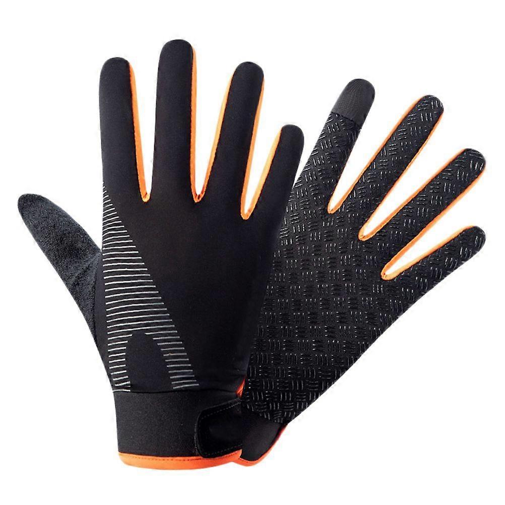1Pair of Anti-slip Diving Gloves Fishing Scratch Prevention Safety Gloves for Diving Swimming Fishing Size L(Black Orange)