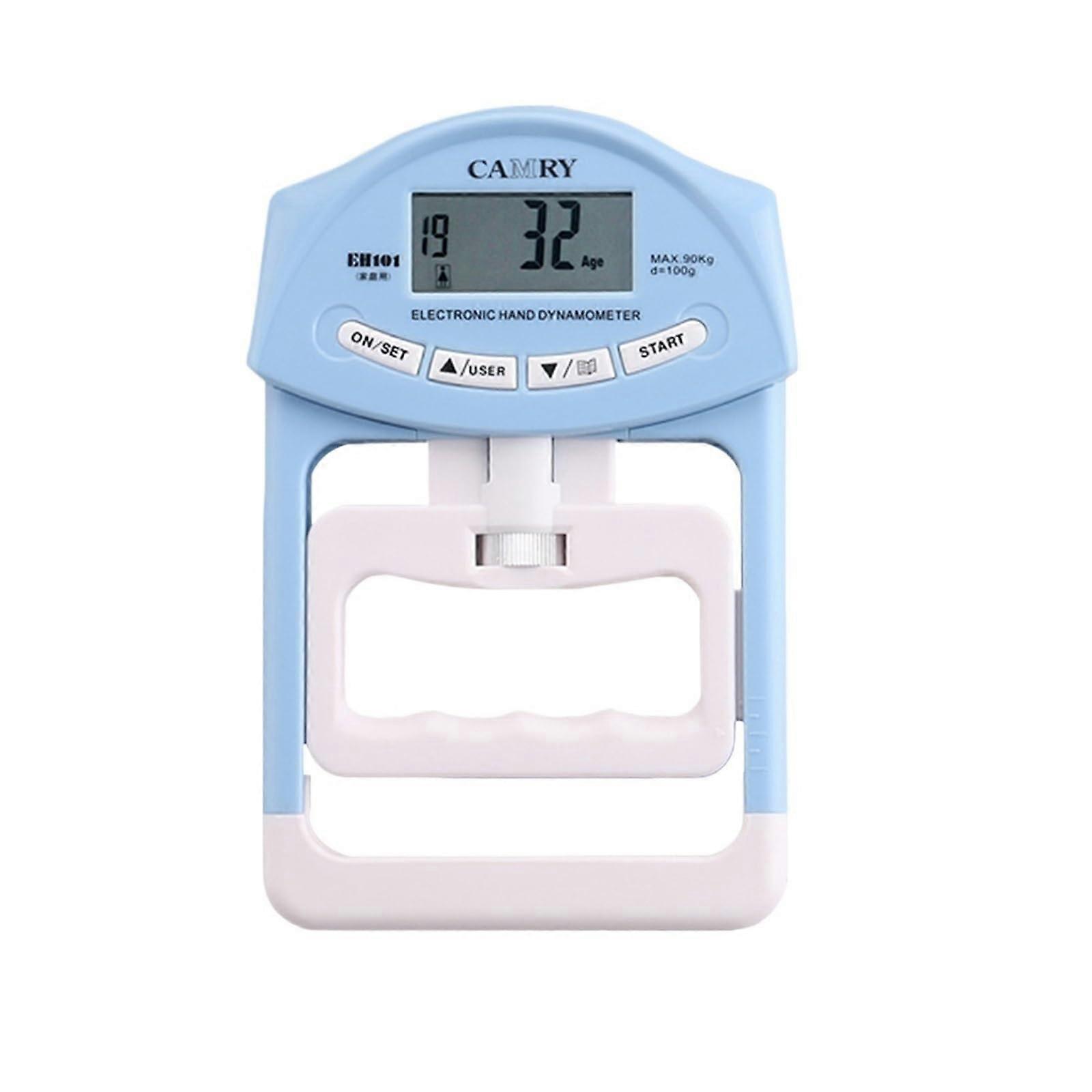 Grip Strength Tester Digital Hand Dynamometer 268 Lbs / 120 Kg Capacity USB LCD Screen EH101 Blue
