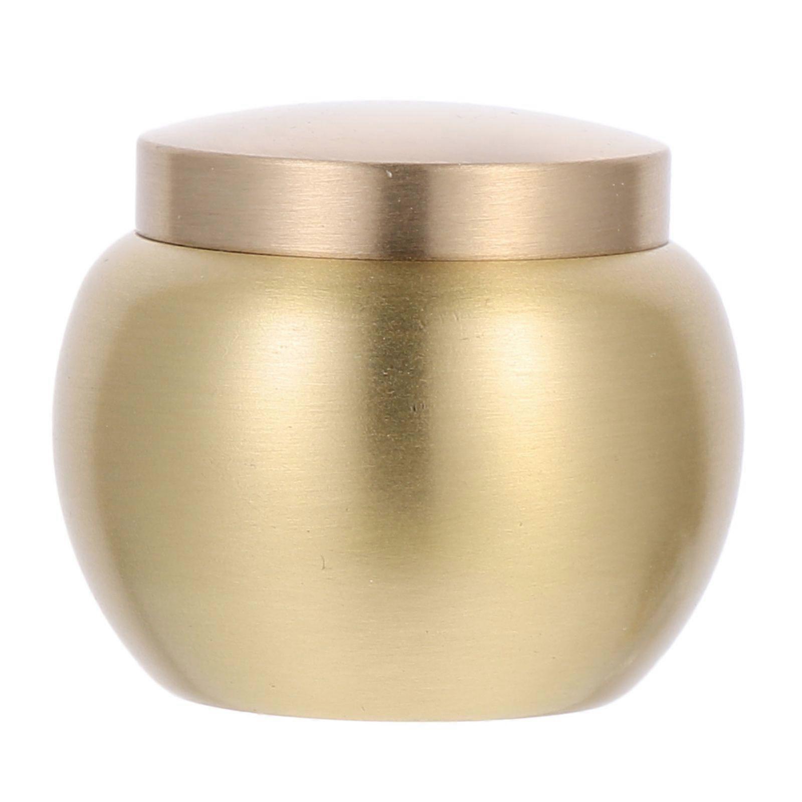 Copper Round Mini Ashes Urn Simple Decorative Copper Ashes Storage Jar