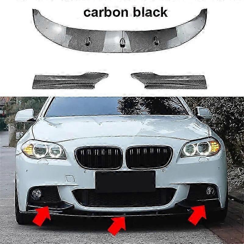 3PC Glossy Black ABS Car Front Chin Bumper Lip & Spoiler Splitter Diffuser Body Kits For BMW 5 Series F10 F11 M Sport 2011-2017
