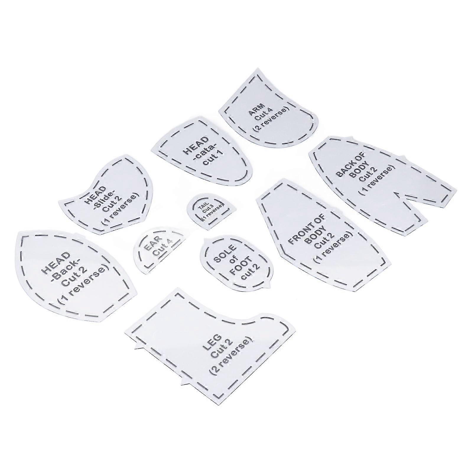 Bärennähtemplate Set, Pädagogische Gefllte Bärennähmuster Acryl DIY 10pcs