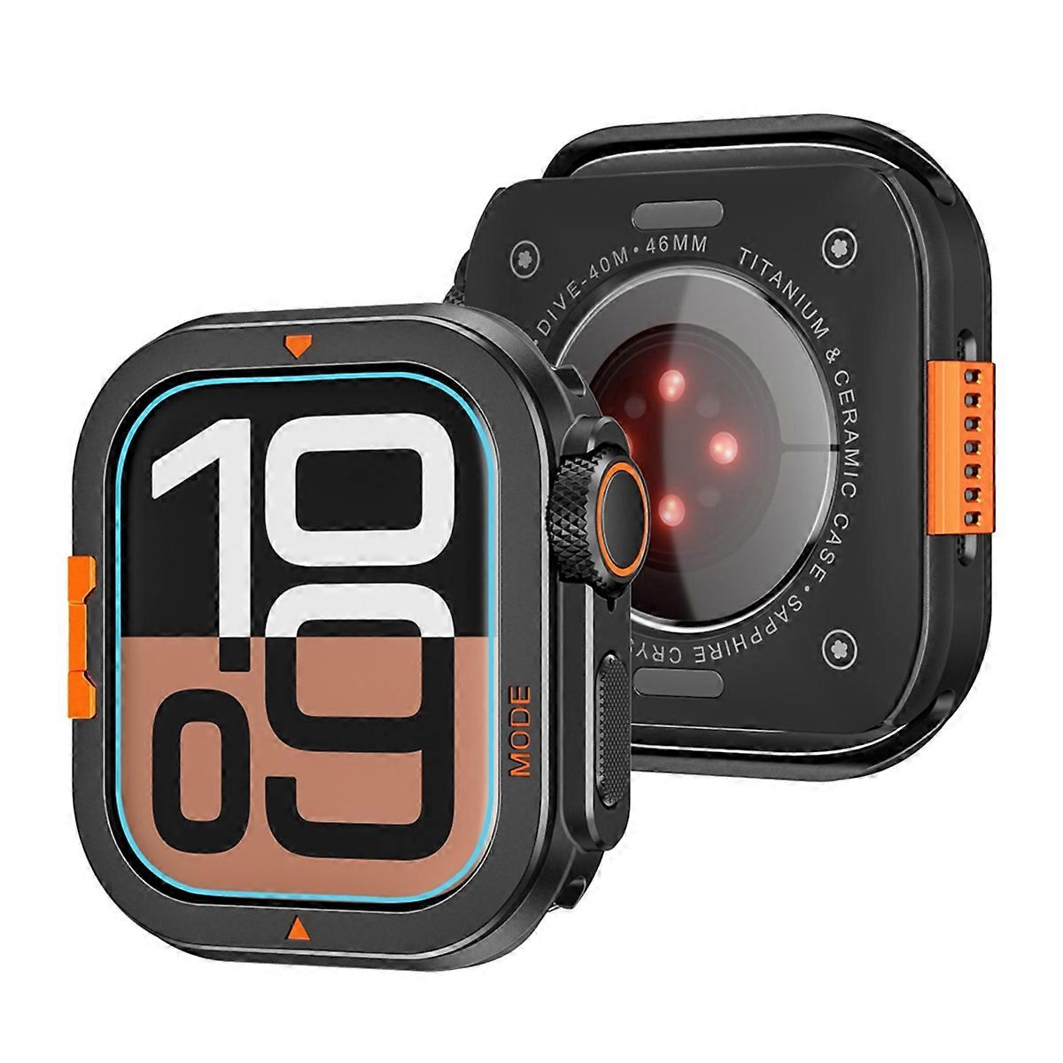 Metal Case for Series 10 46mm Protector Case Turn Bumper Cover with Back Shell for Series 10 Black