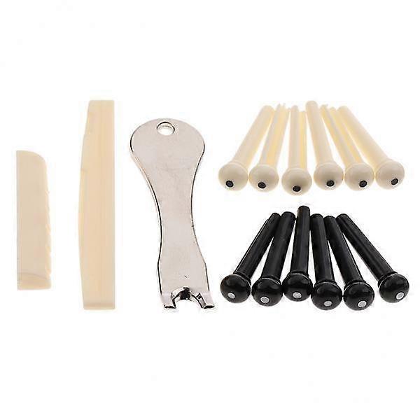 Sturdy Guitar String Bridge Pins Bundle with Convenient Extractor