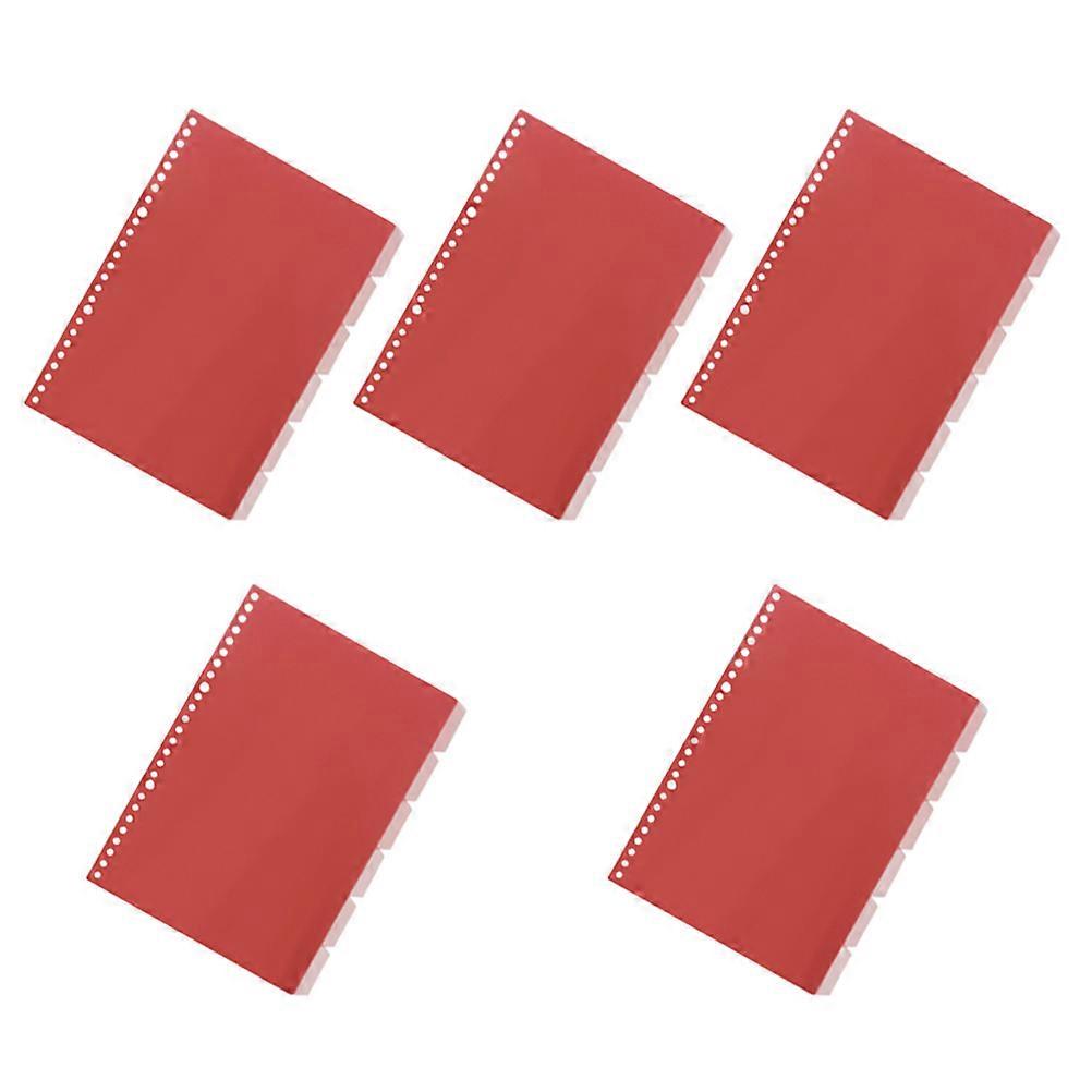 5pcs Loose Leaf Page Markers Book Tabs Dividers for Notebooks Indexing Cards Reports Presentations Research