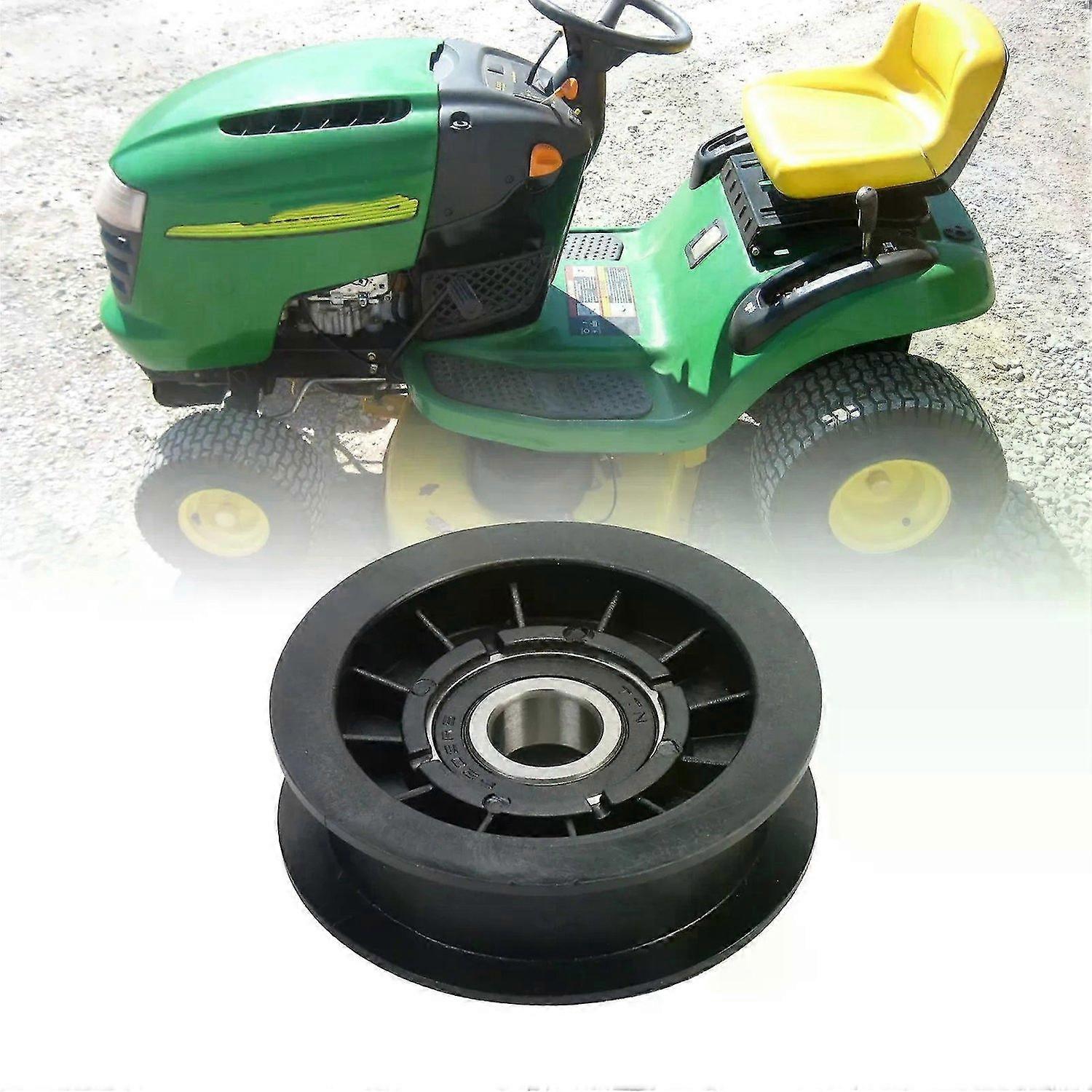 Drive Belt and V-Idler Flat Pulley Kit Compatible with John Deere 102 105 108 125 145 Replace GX20006 GX20286 GX20287