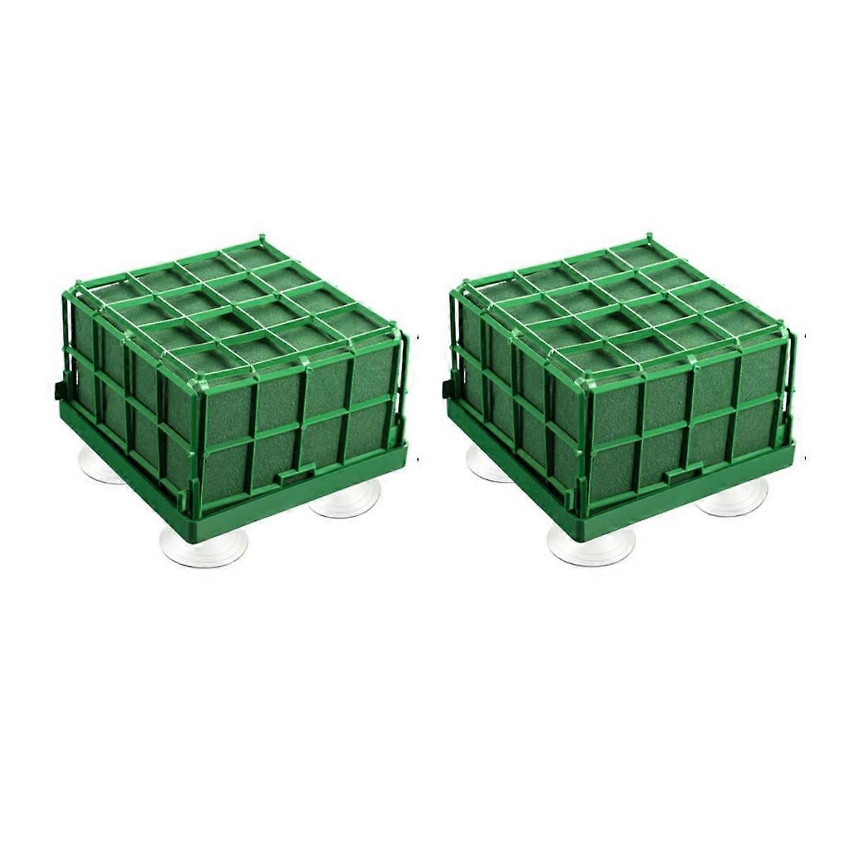 2Pcs Square Flower Foam Cage with Floral Foam,for Wedding Arrangement