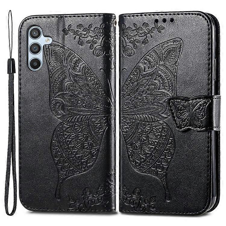 Compatible For Samsung Galaxy A54 5G PU Leather Imprinted Butterfly Pattern Phone Case Stand Wallet Folio Flip Cover with Strap