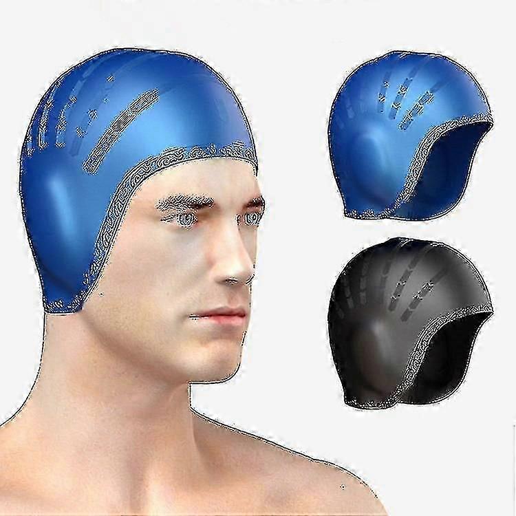Sports Waterproof Swim Pool Cap Flexible Silicone Gel Ear Bathing Swimming Cap