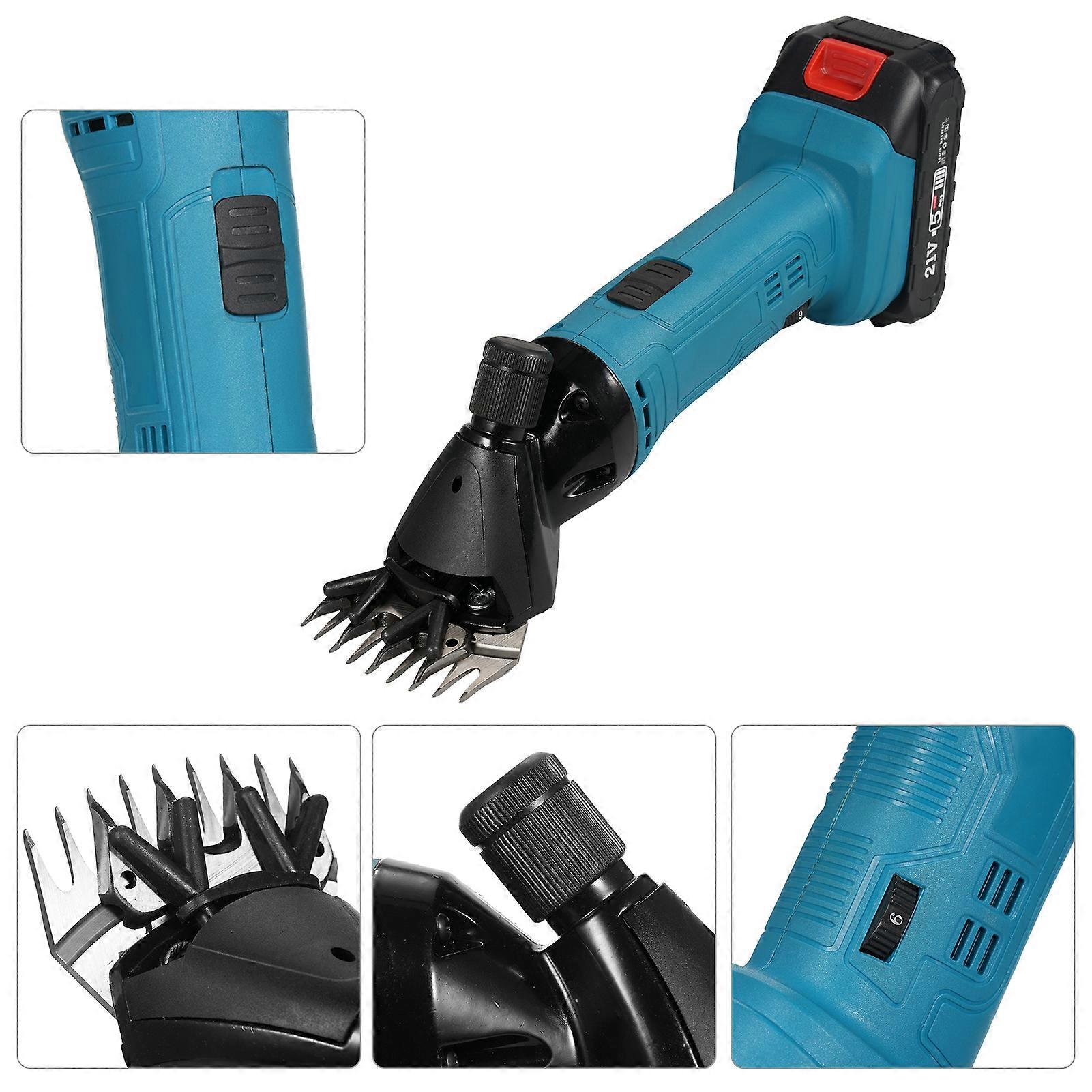 9-Tooth 6-Speed Adjustable Lithium-ion Wool Shears Set Lithium-ion Shaving Machine Shearing Machine Used for Shearing Animals