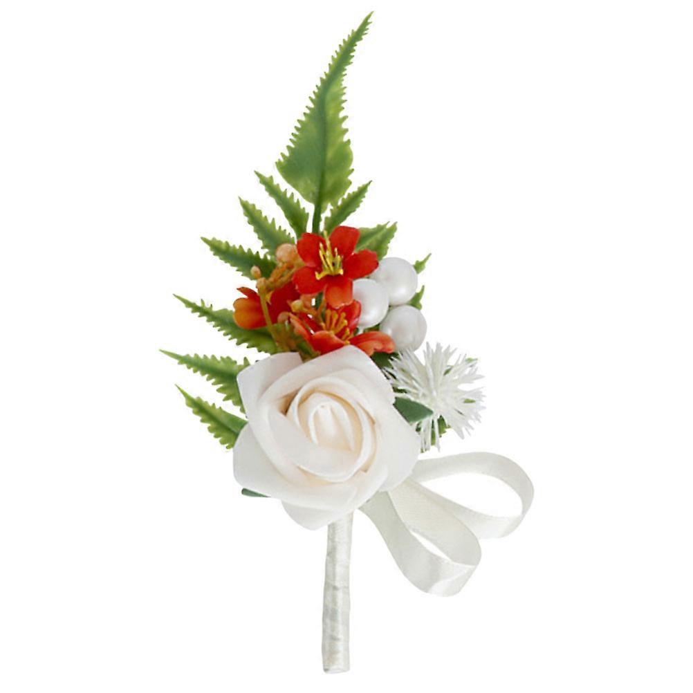 Artificial Flower Boutonniere Wedding Supply Assorted Color 12x8cm Costume Accessory 1Pcs