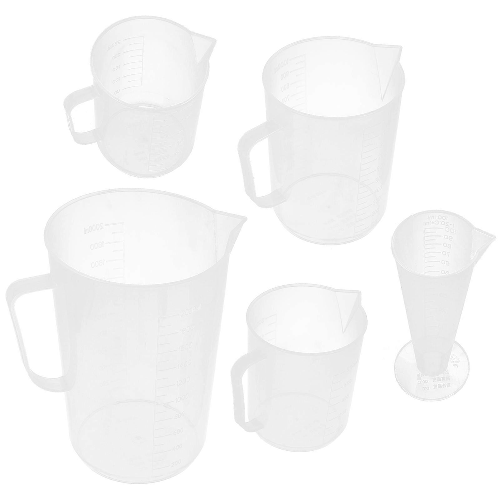 Measuring Cup Kit Five Piece Set Kitchen Baking Tool White Plastic 18.5X13CM Measuring 1Set