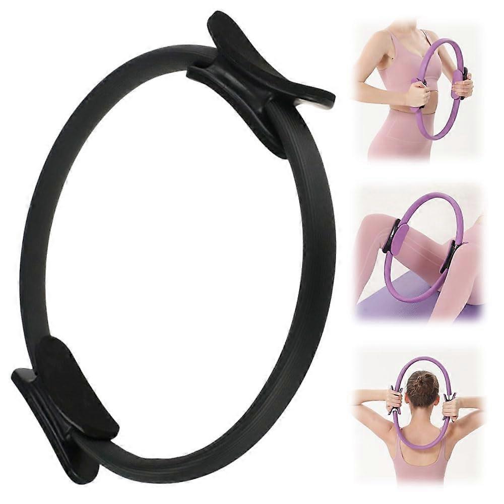 Pilates Ring, Double Grip Exercise Ring for Core Training, Thighs, Abdomen Schwarz 38CM