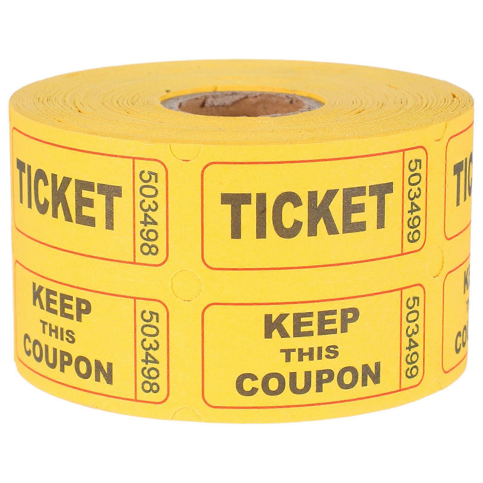 Charity Event Raffle Yellow Raffle Tickets Rectangular For Lotteries Classroom Rewards Adhesive Backing 500Pcs