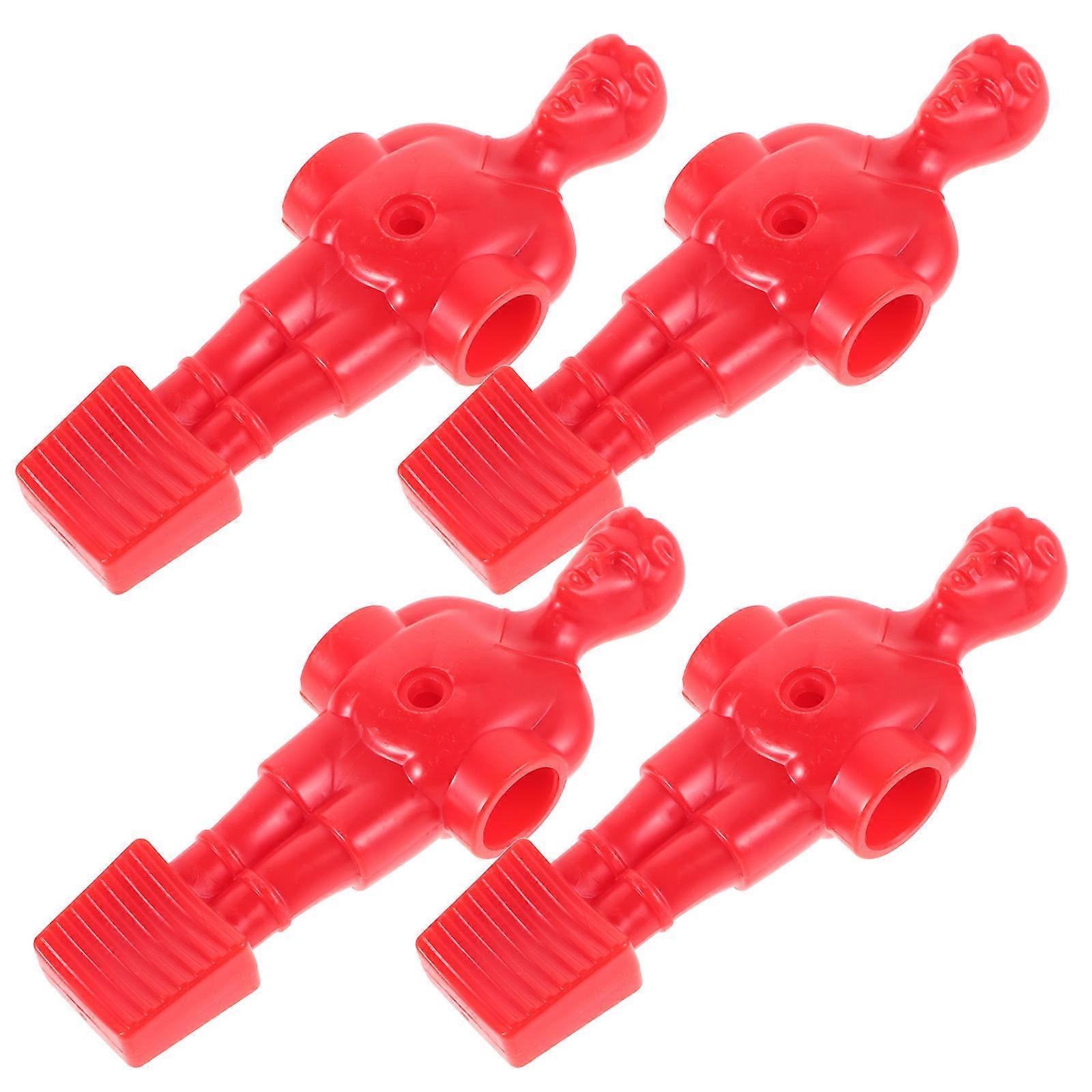 Table Foosball Figures Foosball Men Replacement Secure Mounting 4Pcs Red HIPS Standard Design For Home Entertainment