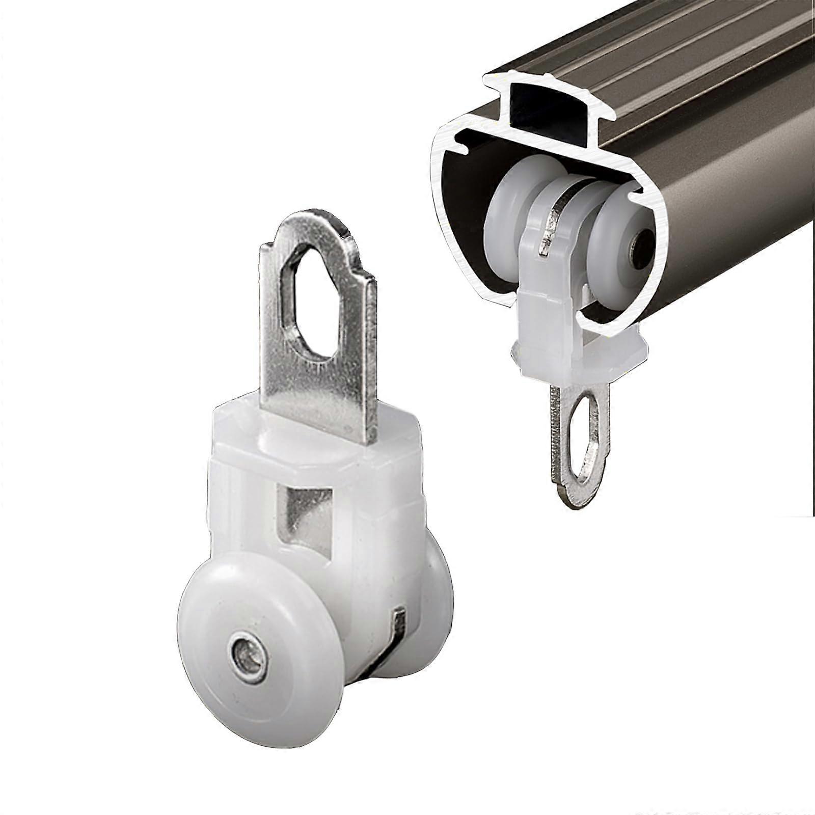 curtain rail roller, quiet cord system, POM wheel frame, strong load capacity for heavy curta, window decoration accessories 10 pieces white