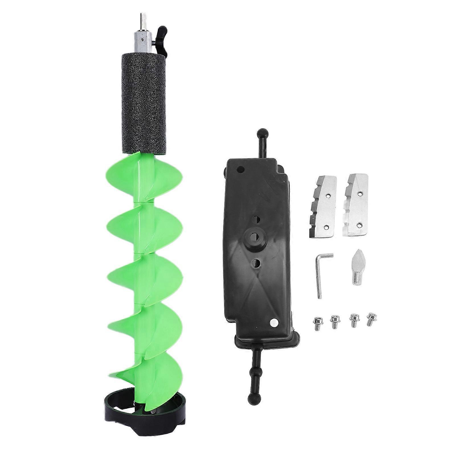 Lightweight and sturdy nylon ice drill bit, 29 in. length, 8 in. drilling diameter