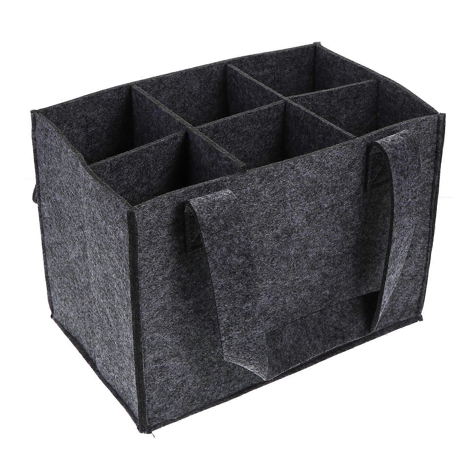 Bag Felt Storage Bag Multi-Cell Design Rectangular Grey 25X18X16CM Transport 1Pack