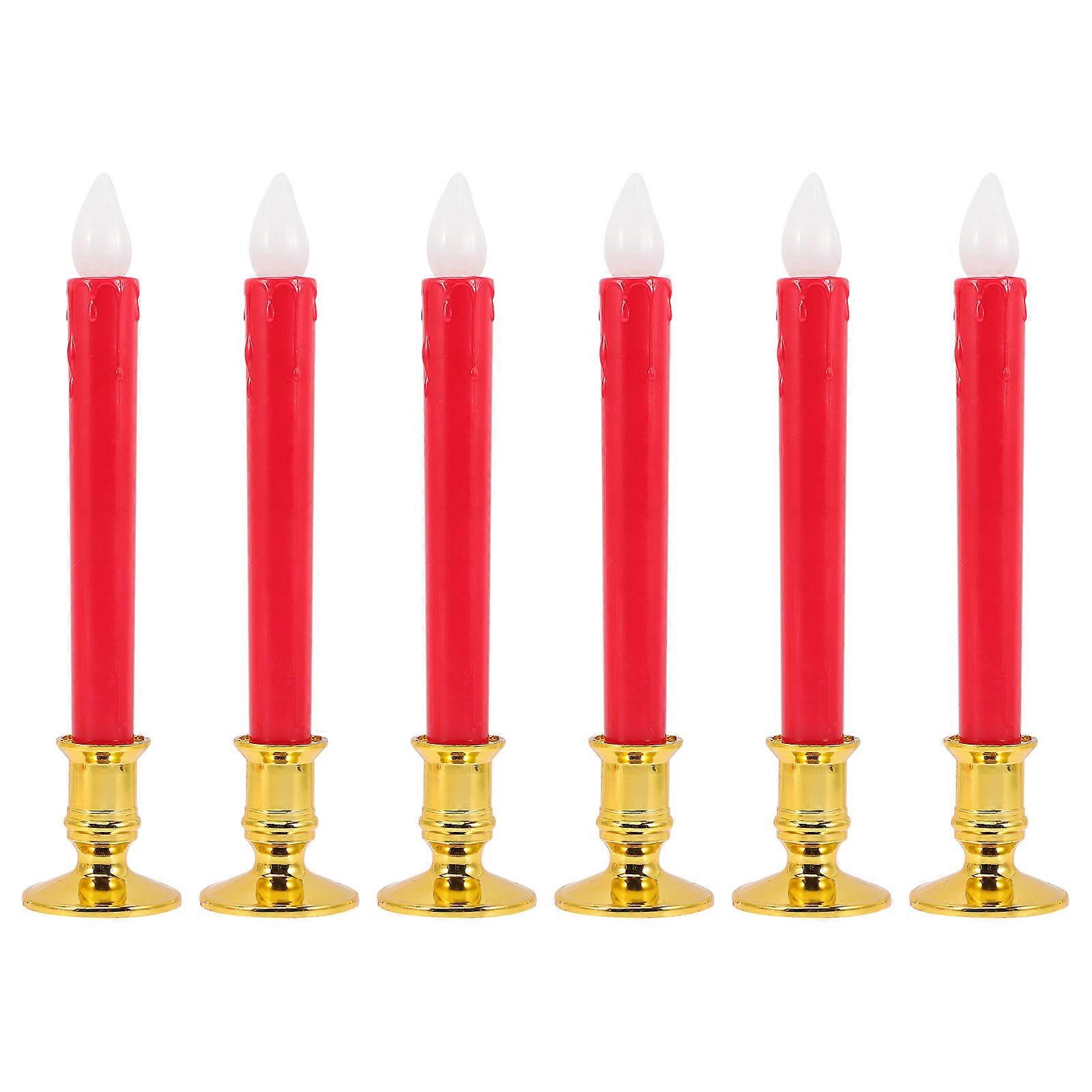 Candles Led Flameless Candles Long Candle Lights Battery Operated Stable Placement 6 Pcs