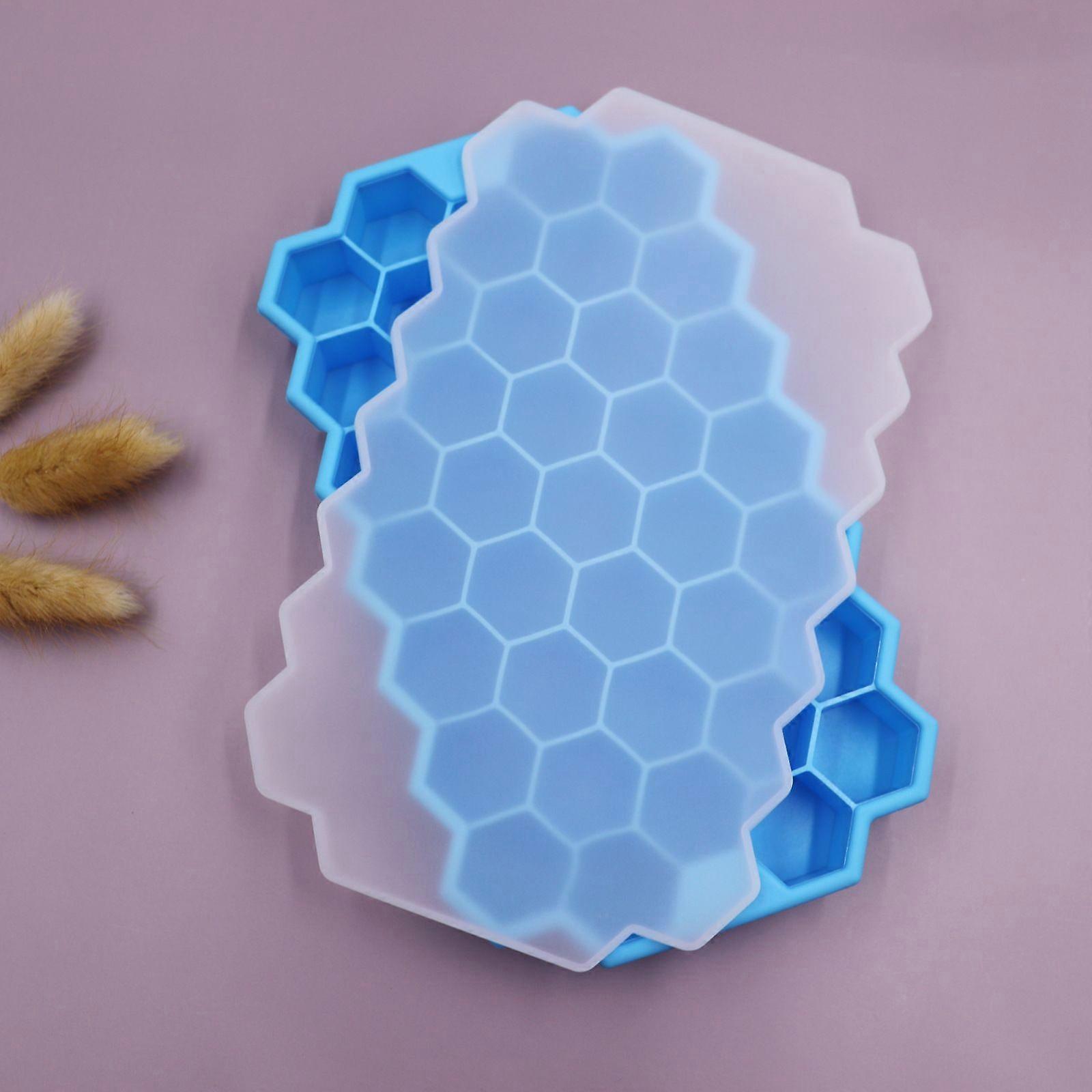 37 Honeycomb Silicone Ice Cube Trays With Lids , Diy Creative Ice-Making Boxes And Ice Cube Molds
