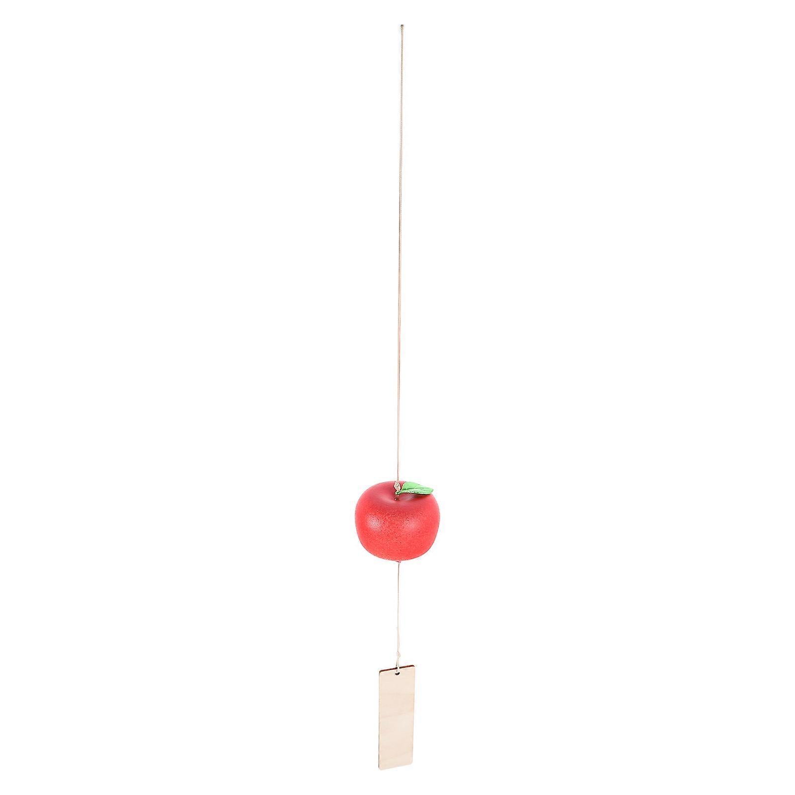 Patio Garden Home Decoration Ceramic Wind Chime Red Gradient Hanging Decorative Piece For Living Room Bedroom 23.6×2.4×2.4in 1Set