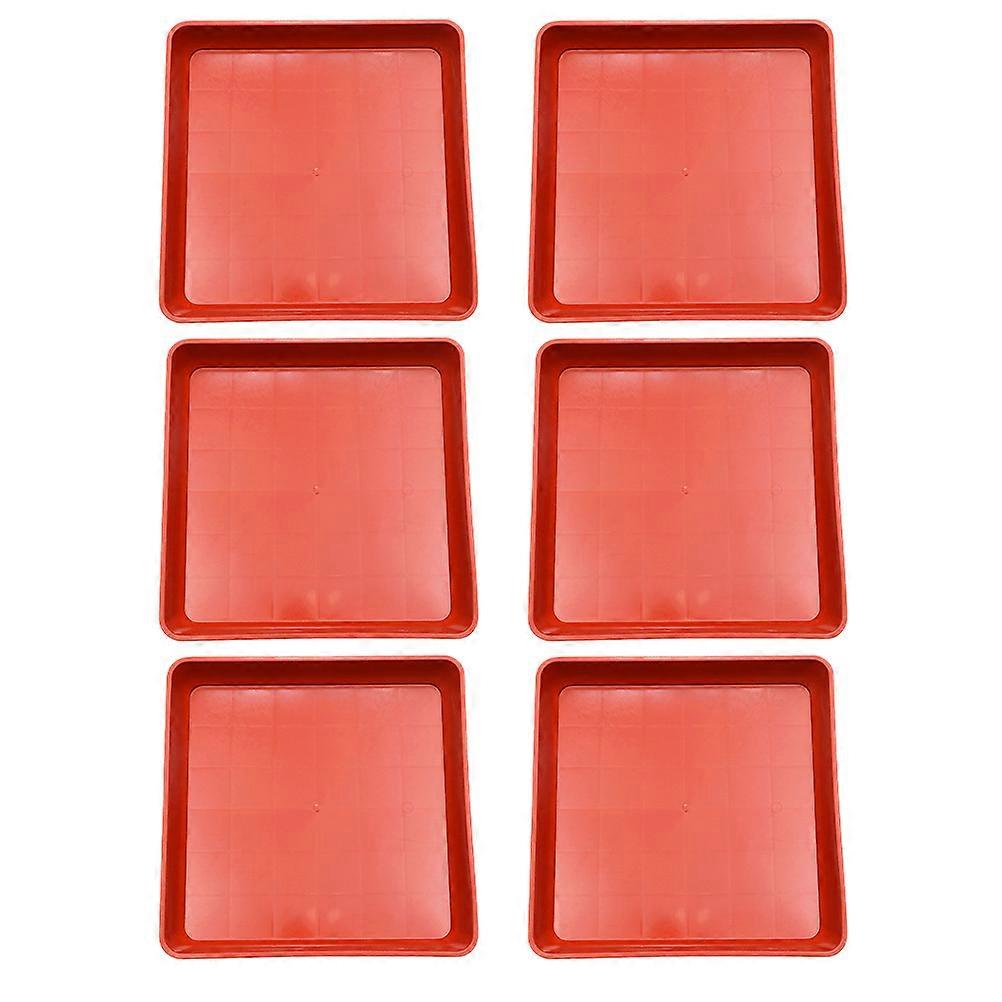 Red Plastic Flowerpot Tray for Storage Use with Durable Design and Water Leakage Prevention 6pcs
