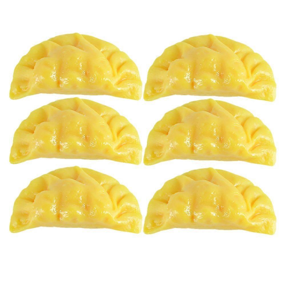 6pcs Realistic Artificial Food Model Simulation Egg Dumpling Pretend Play Food Toy Display Fake Food