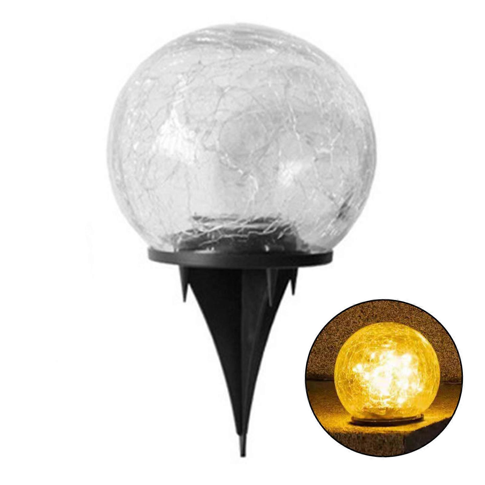 Waterproof Solar Garden Light for Outdoor Patio, Yard, Driveway, and Pathway Decor, Solar Powered LED Cracked Glass Ball Lamp