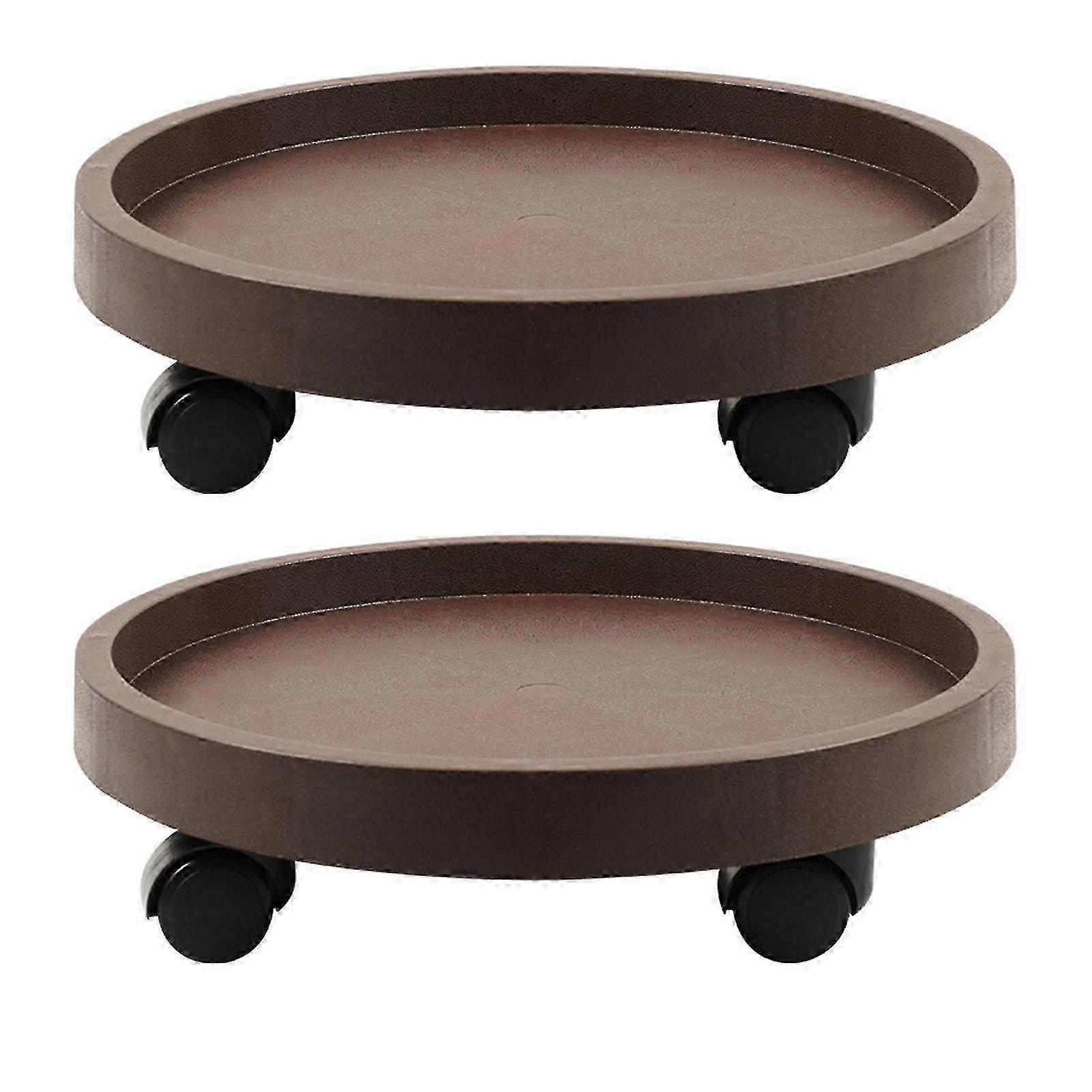 Thickened mobile planter tray for large plants, round with wheels