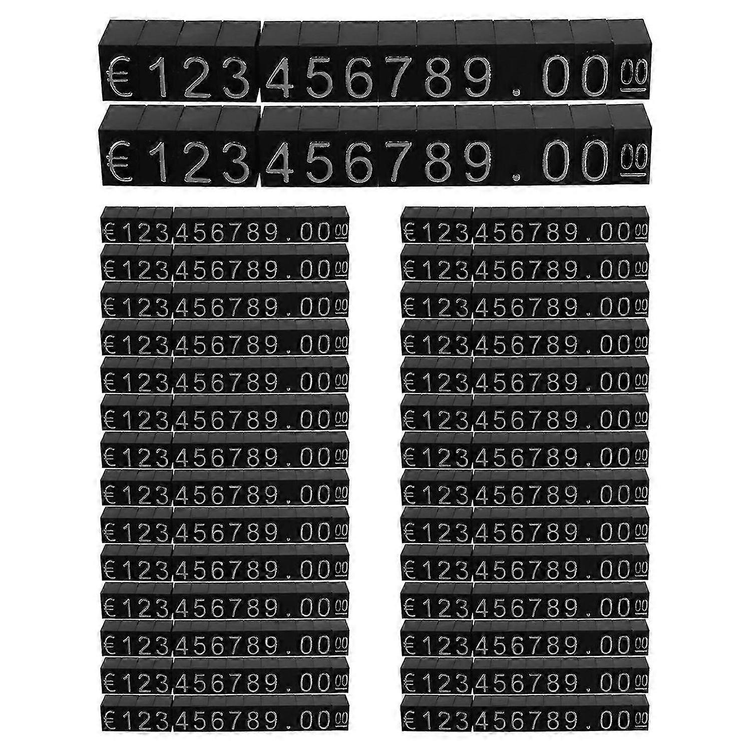 30Sets Plastic Cubes Price Display Tags Adjustable Number Stand Frame Label Shop