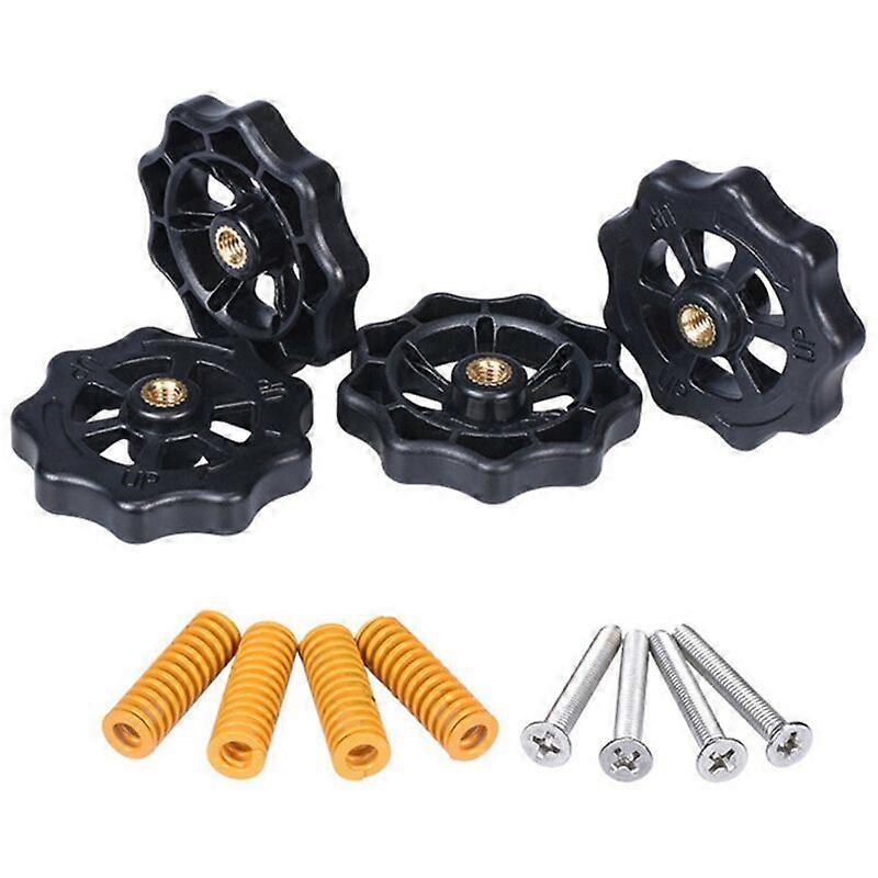 4pcs upgraded hand-cranked leveling nuts, diameter 40mm + spring heated bed screw M4X35mm for CR10 3D printer