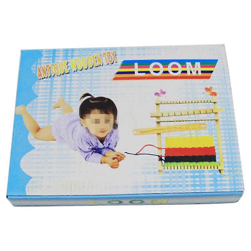 DIY Hand-Knitting Wooden Loom Toys Small Size Weaving Machine Children Weaving Machine Intellectual Development Craft Projects 22.00X16.50X2.50CM 1Set