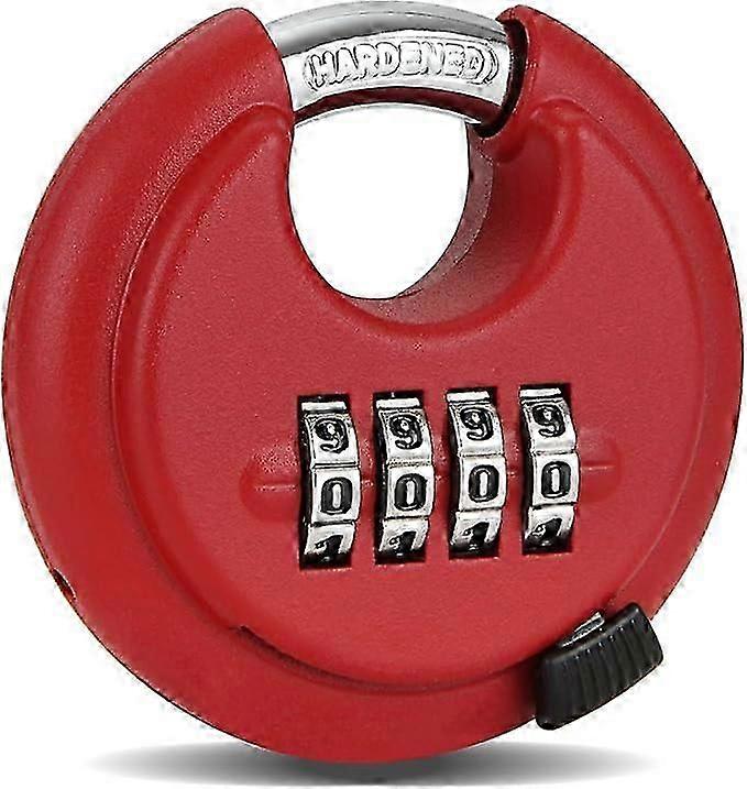 Outdoor Heavy Duty Combination Padlock, Waterproof Disc Padlock with Combination, 4 Digit Round Security Padlock for Door Shed Garage Fence - 70mm Wid
