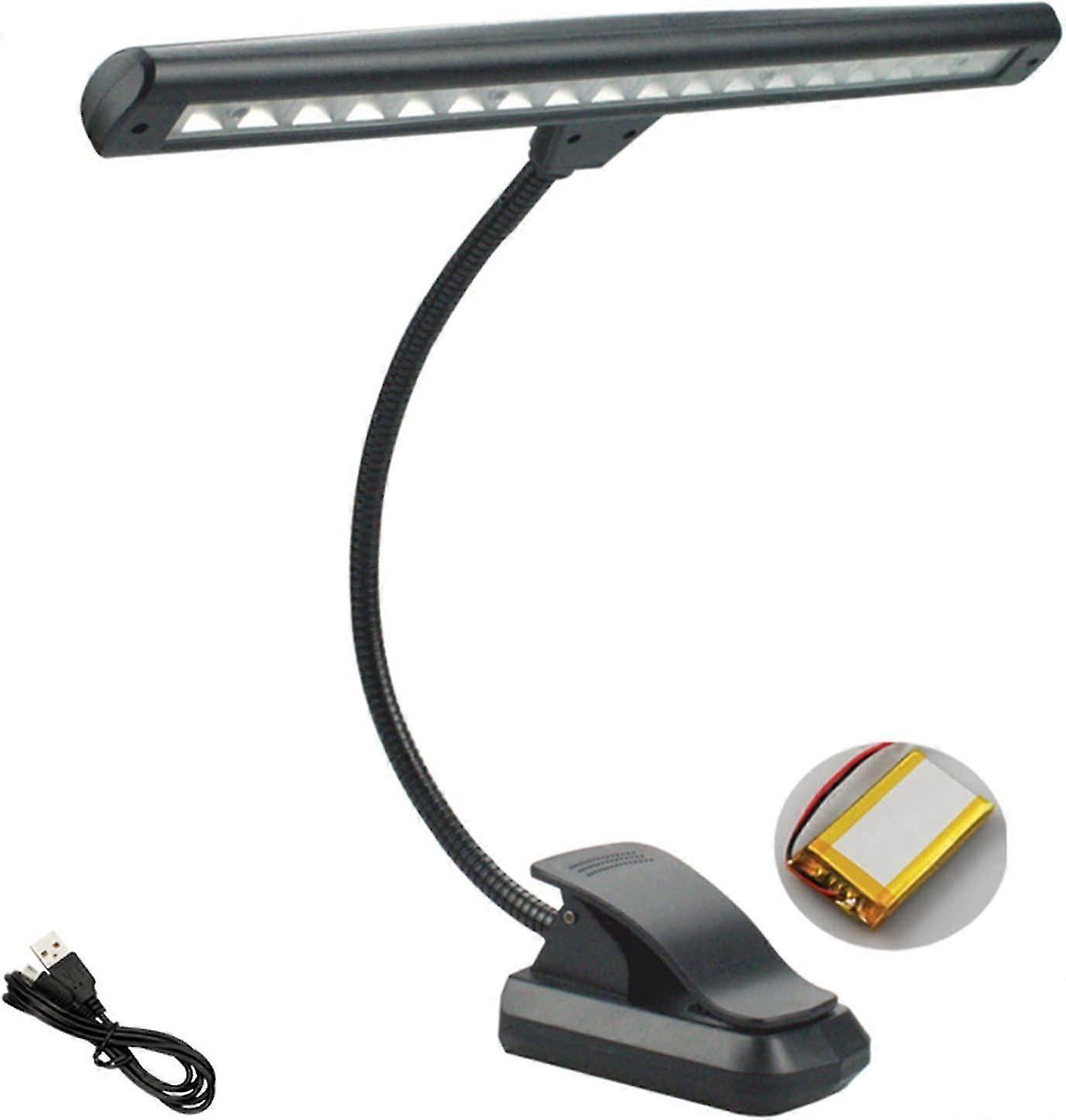 Rechargeable Music Stand Light, 18 LEDs Clip On Piano Light, 3 Colors Temperature & 2 Levels Brightness Settings, Perfect for Piano, Orchestra, DJ and