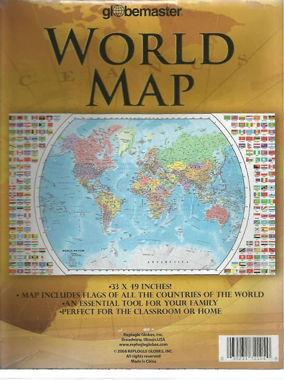 Replogle Usa Wall Map Laminated, Blue