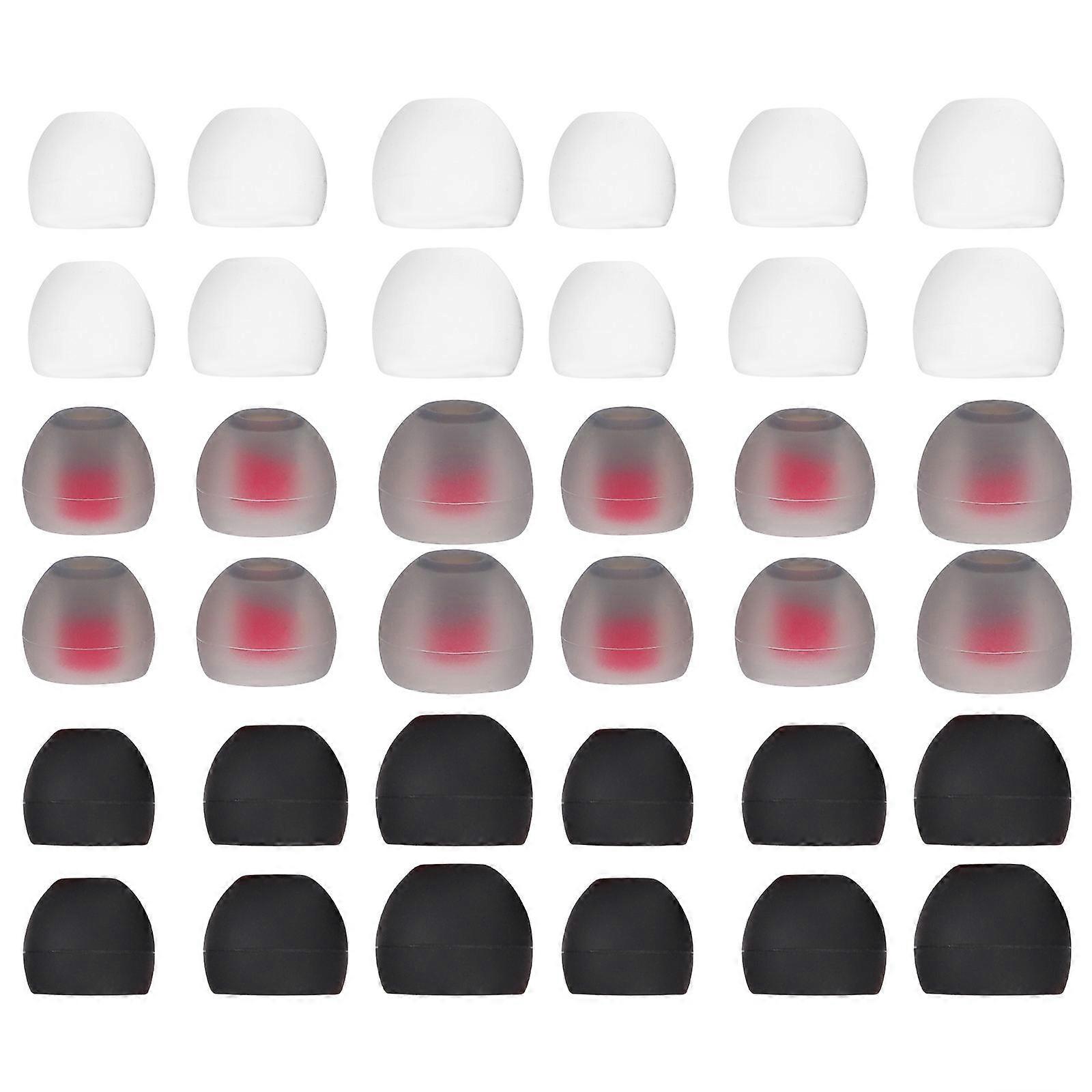 Silicone Ear Bud Replacement Tips Stable Fit for Earphones Listening Music Medium Size 36Pcs