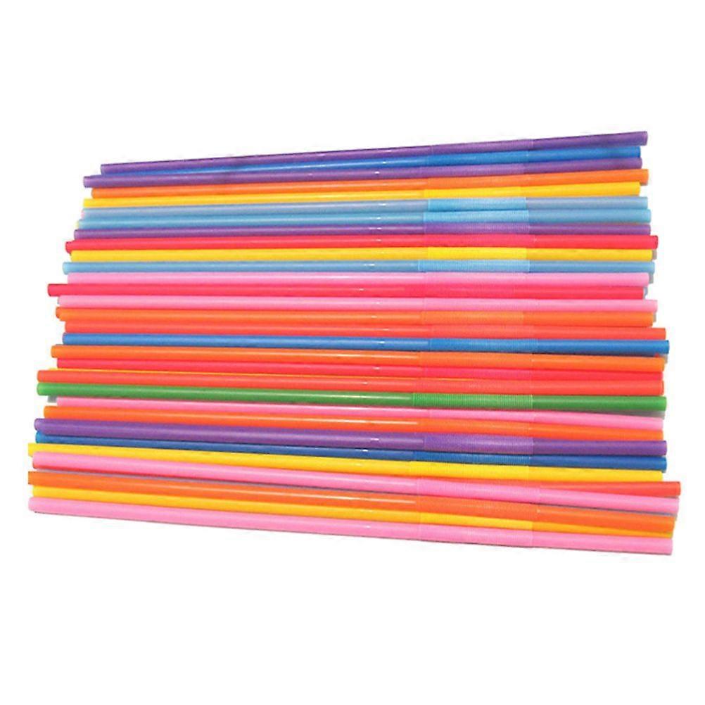 300pcs Party Colorful Straws Bendable Drinking Straw Disposable Party Straws for Juice Tea (Random Color)