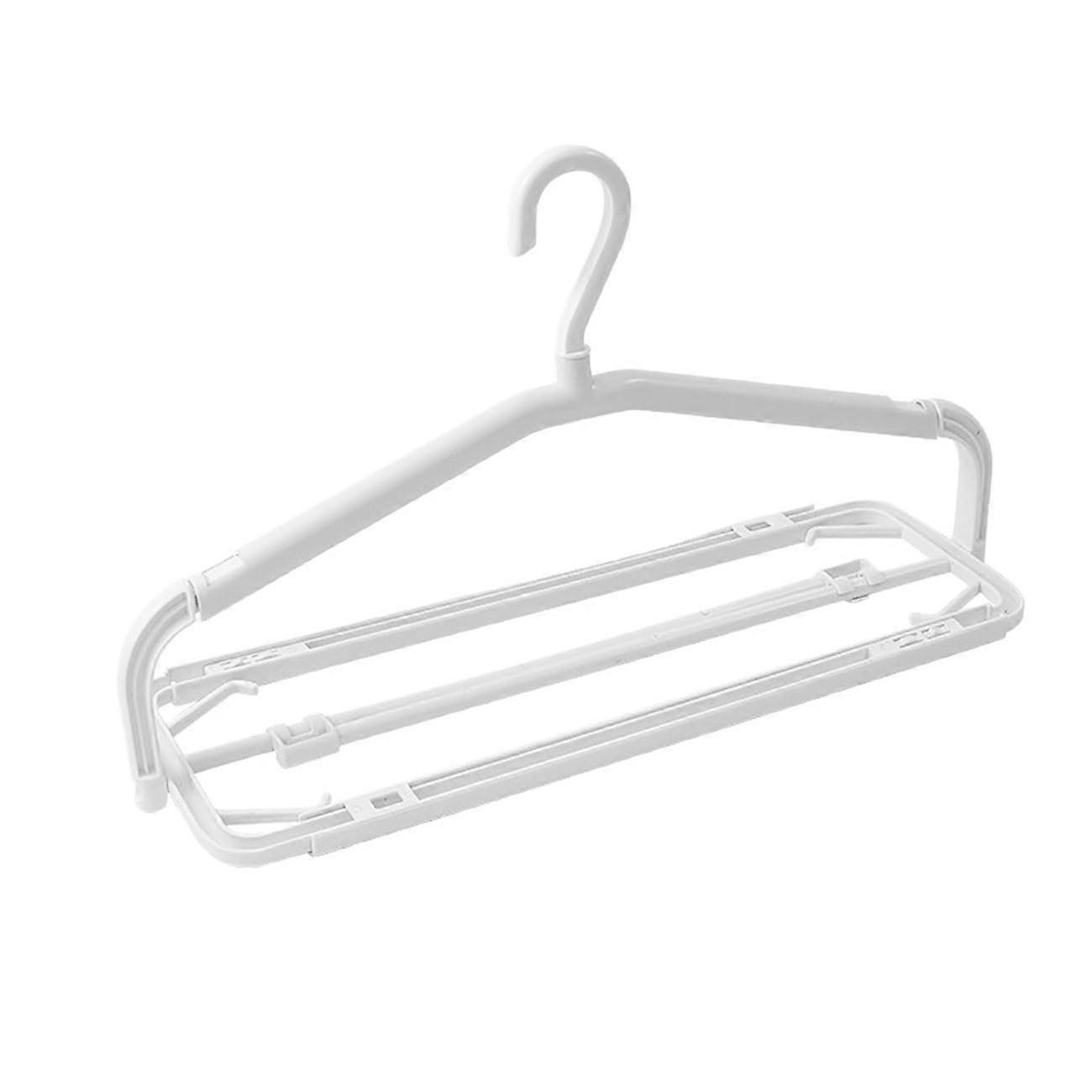 White Telescoping Plastic Clothes Hangers Adjustable Space-Saving 41-65 cm 3-Pack For Clothes Towels And Bath Towels