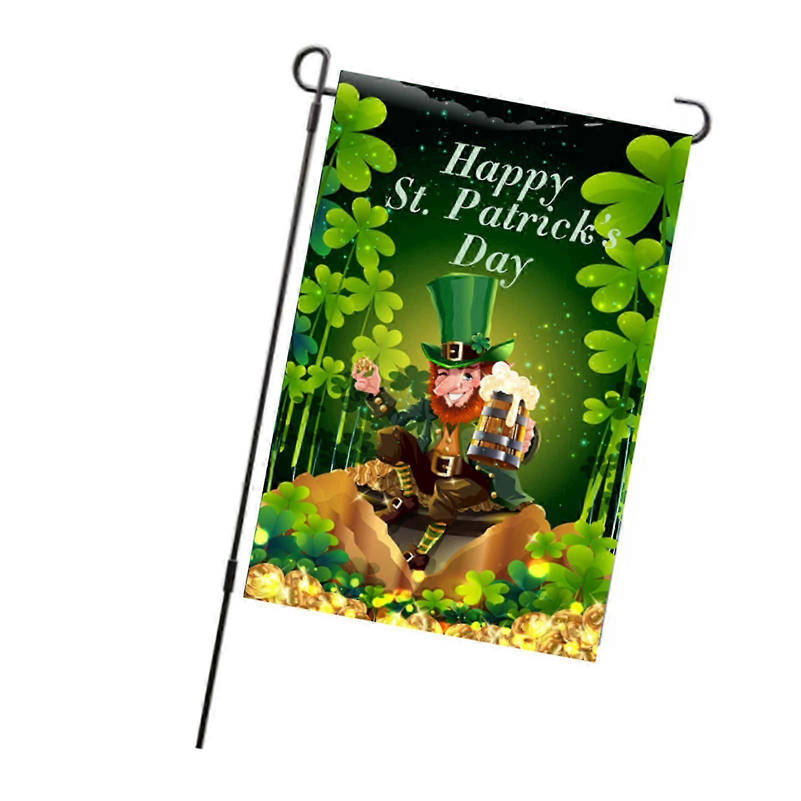 Exquisite Double-Sided Decorative Garden Flag for St Patrick's Day Celebration �C Perfect for Patio, Porch, Balcony, Backyard, and Lawn Home