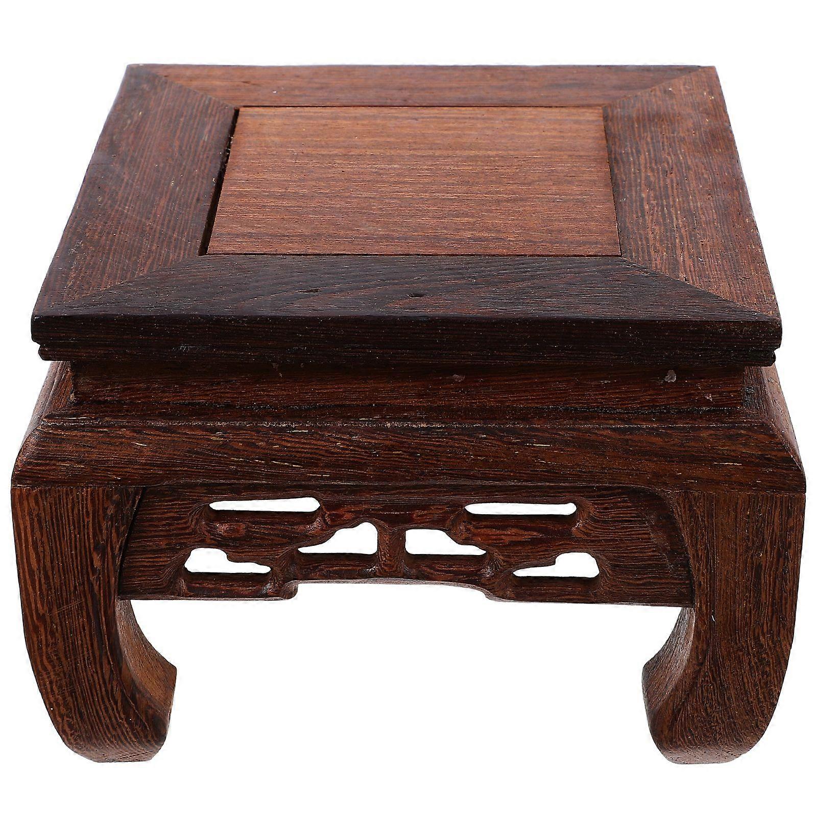 Wooden Square Shelf Tank Stand Vase Display Stand Fish Bowl Riser Potted Plants Base