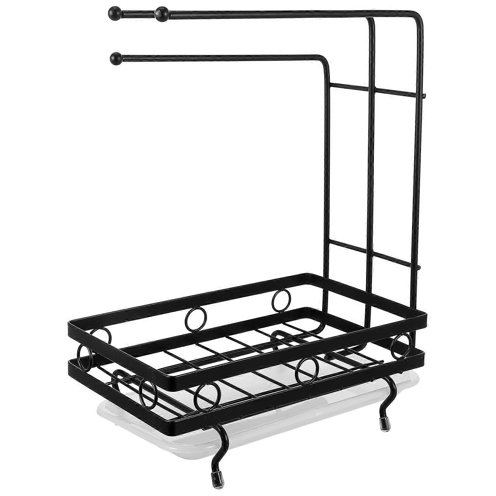 Kitchen Sponge Holder For Countertop Dish Cloth Drying Rack Rectangular 1Set