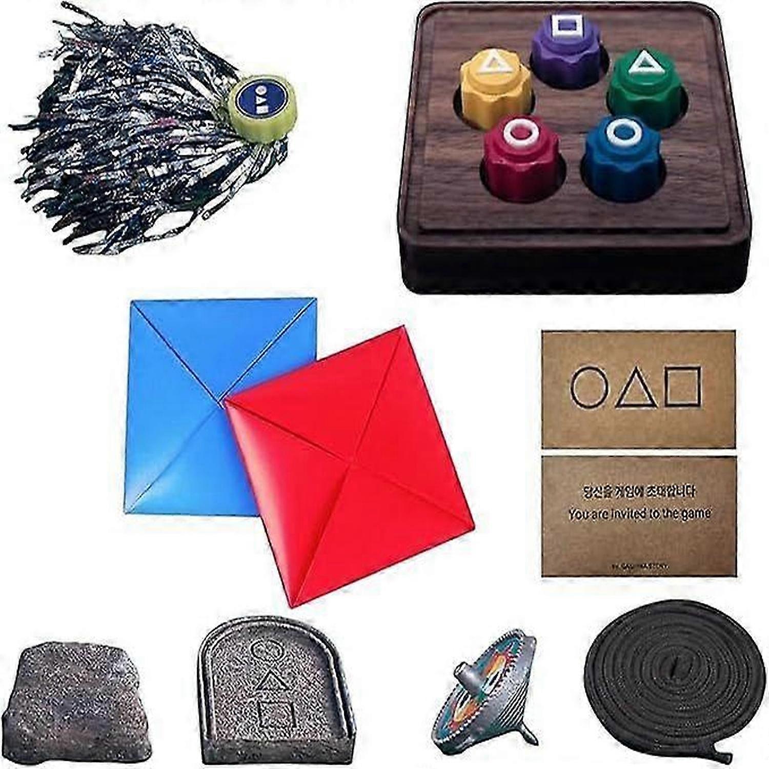 Korean Traditional Play Game, Gonggi Jack Stone Pebbles Set with Round Case, Stone Catching Game Kit