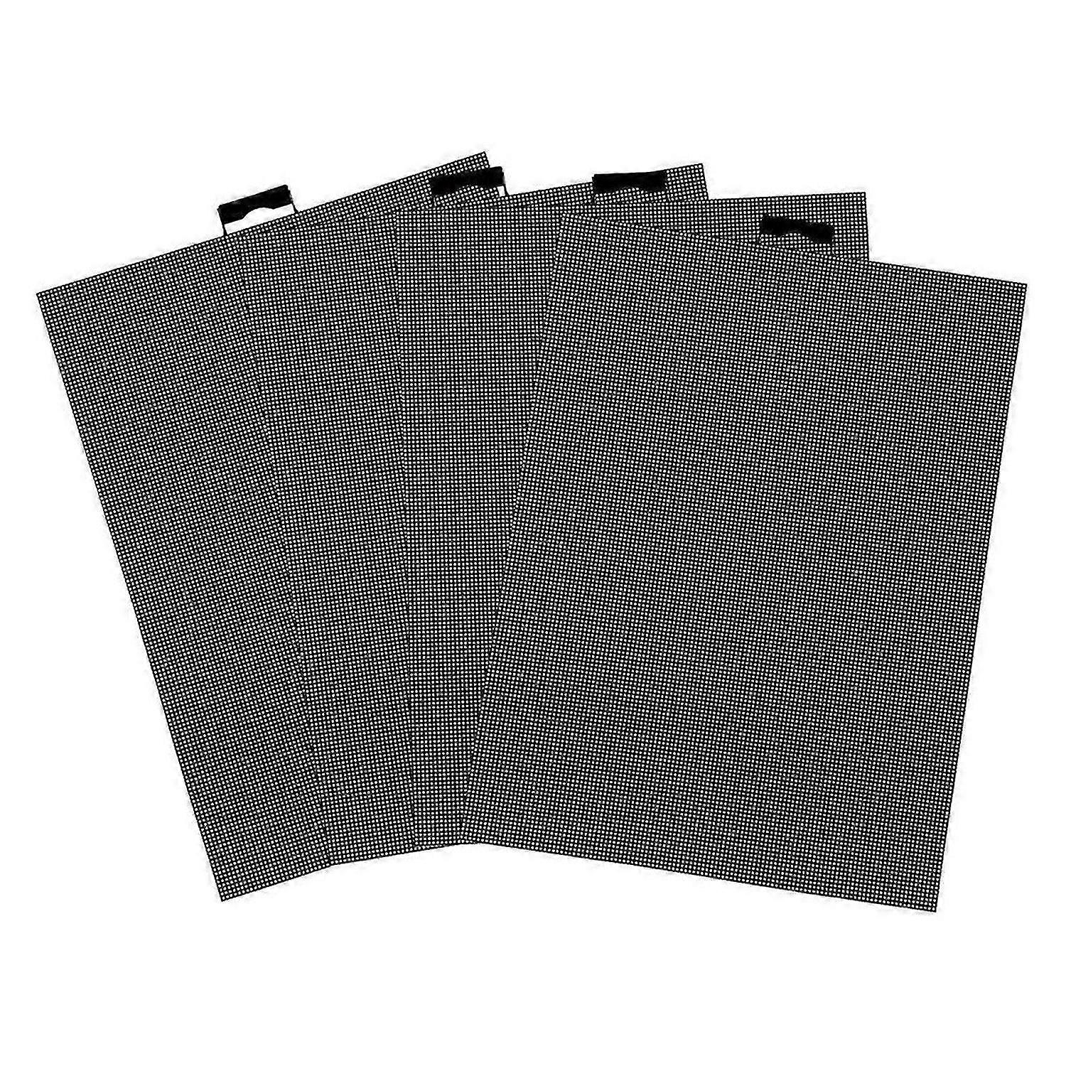 4pcs Plastic Mesh Canvas 14 CT Black Plastic Mesh Canvas Sheets Plastic Mesh Screen for Embroidery,