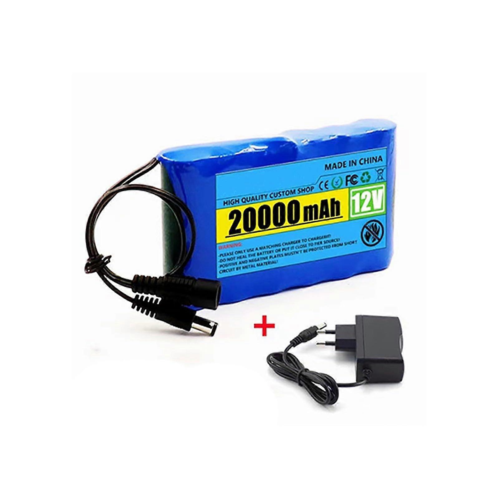 Lithium Battery Pack 3S2P 12V 20000mAh Builtin Protection Board Rechargeable Lithium Ion Batteries with 12.6V 1A Charger