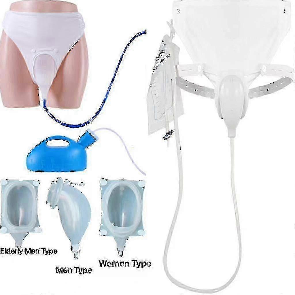 Silicone Urine Collector Set with 2 Catheter Bags for Male Patients