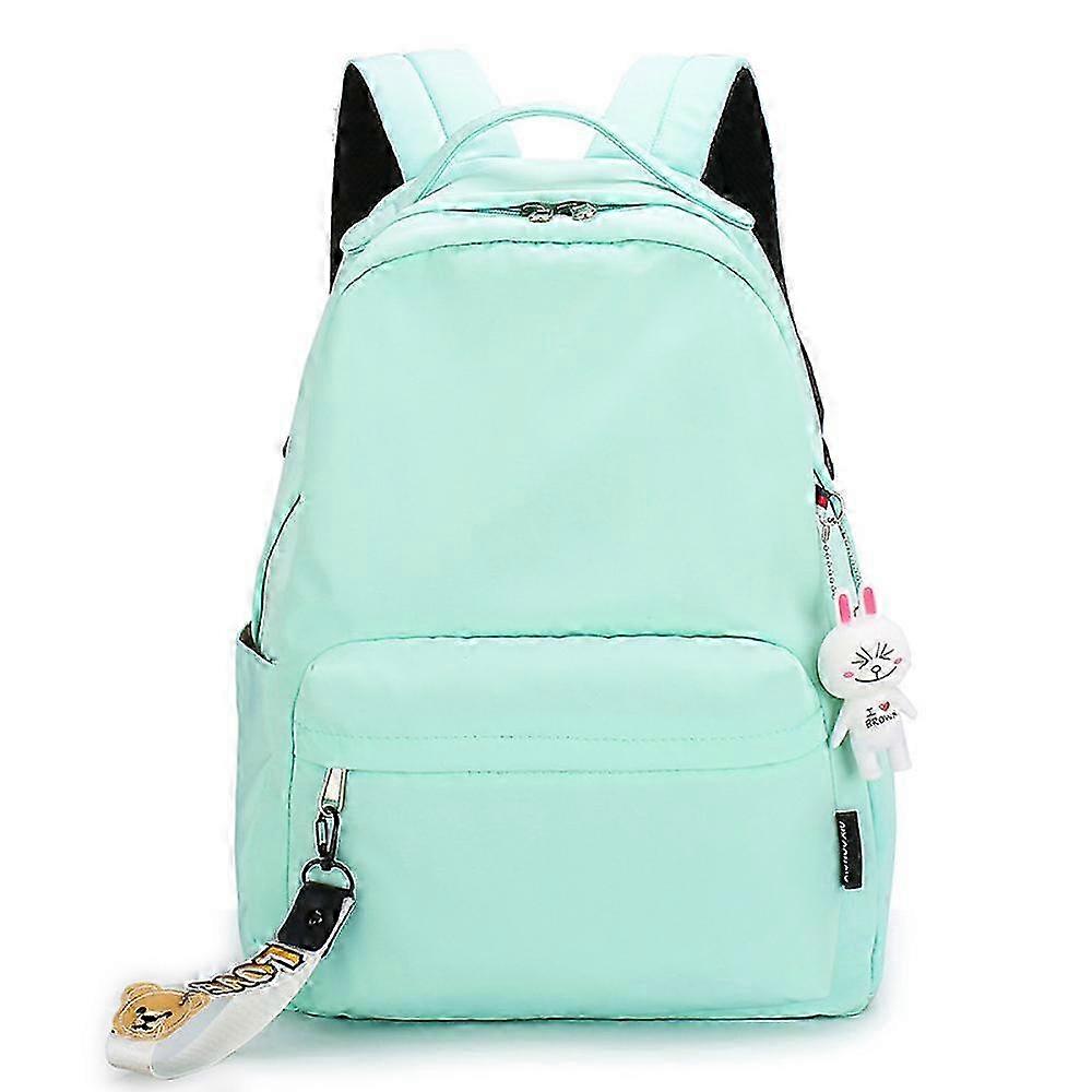Zaino scolastico classico per adolescenti, borsa per libri multicolore resistente, verde chiaro