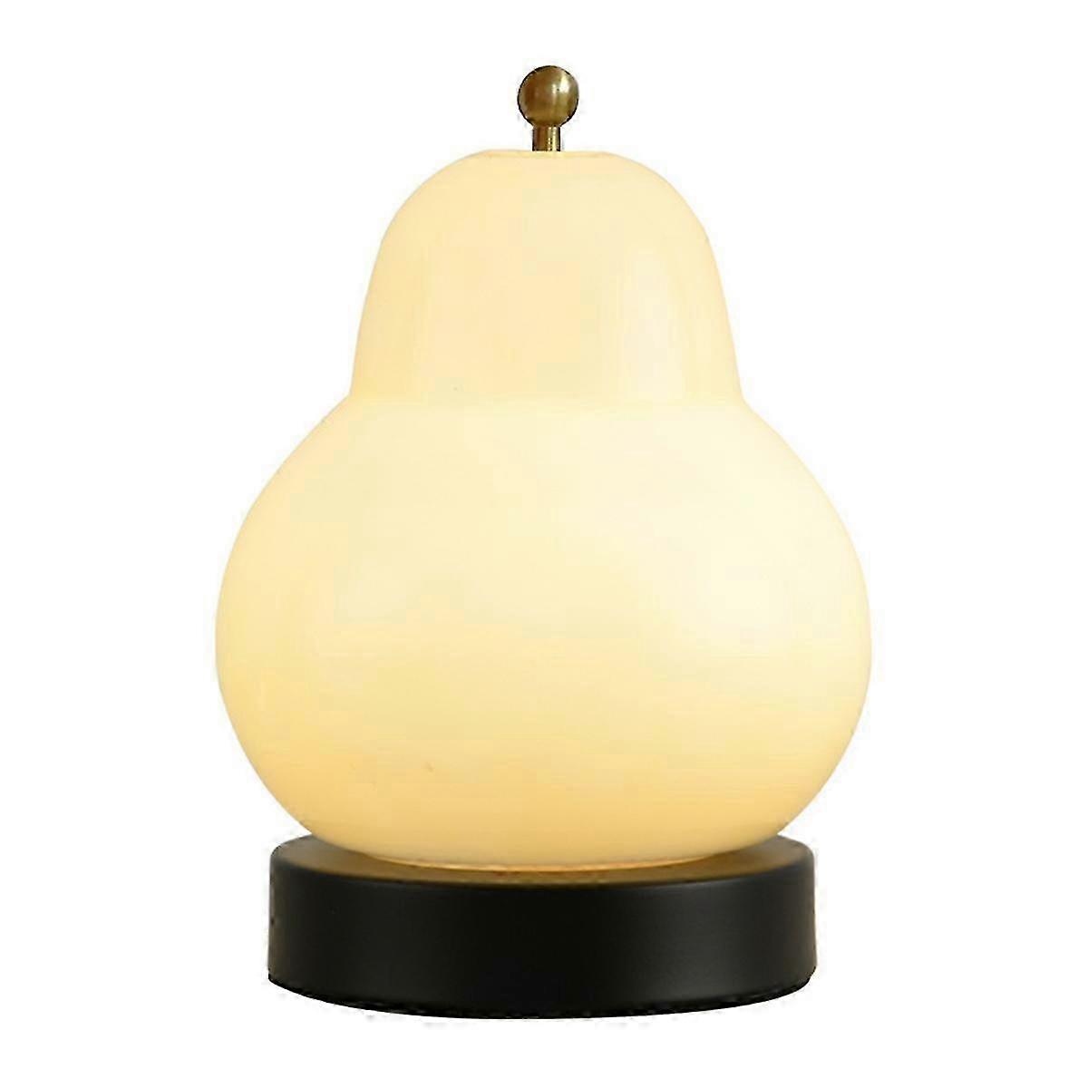 Lampe de table en verre en forme de poire pour chambre à coucher étude salon veilleuse décorative décoration intérieure jaune lait