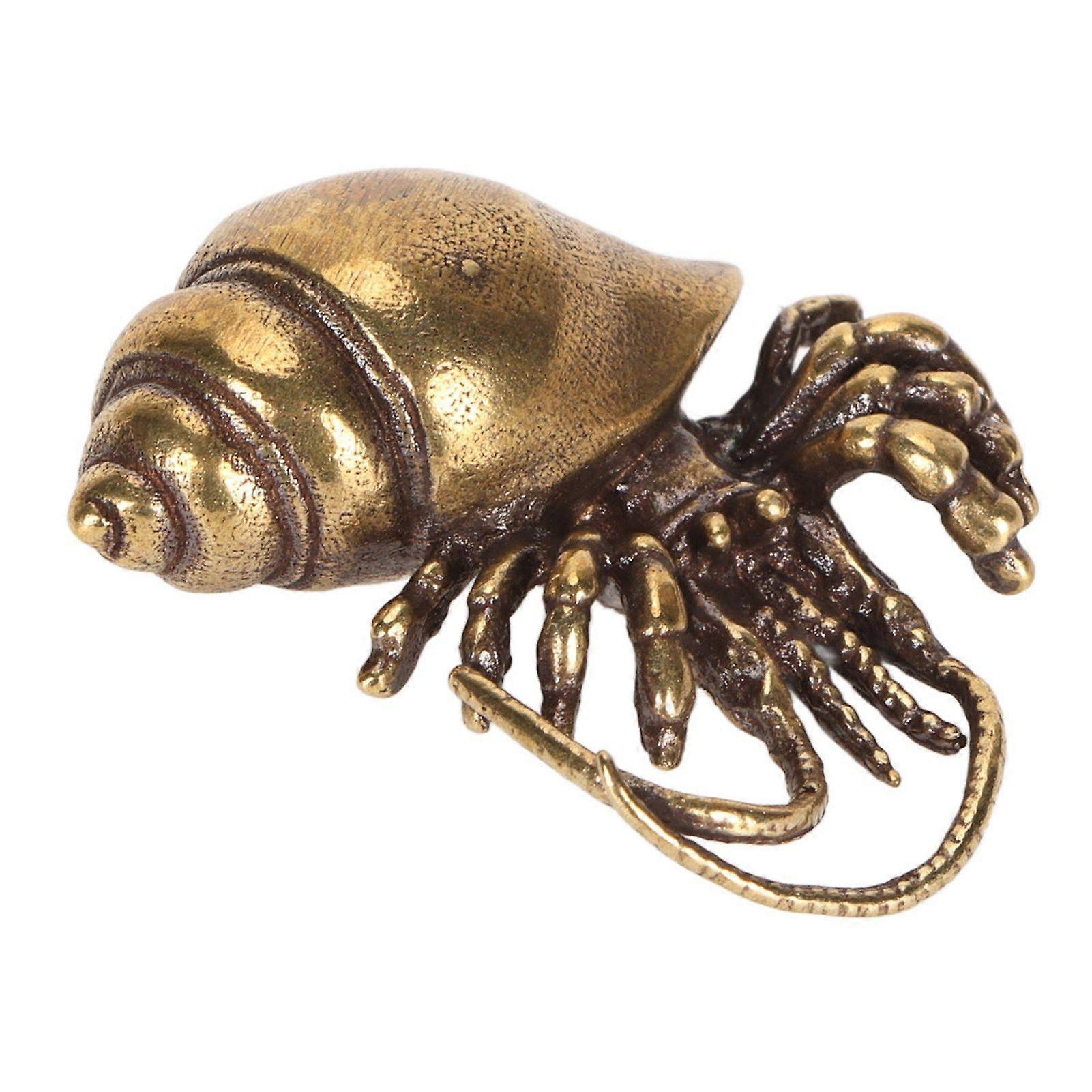 2025 Latest Model  Brass Hermit Crab Staute Compact Flat Bottom Tea Pet Hermit