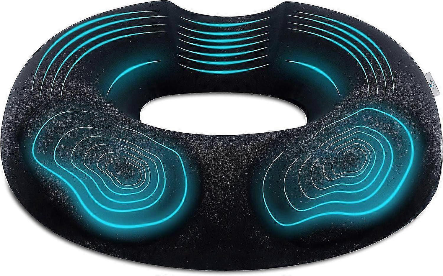 Women's Donut Seat Cushion - 1 Black Seat Cushion for Hemorrhoids and Postpartum Pain - Memory Foam Office Chair Cushion - Bottom Pressure Cushion