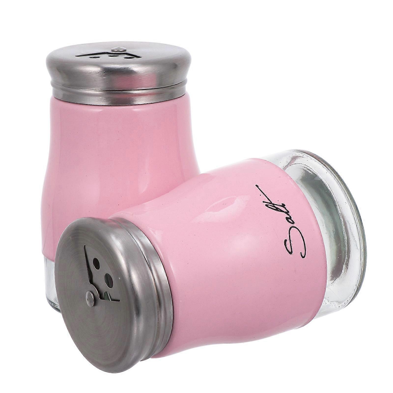 Pink Shaker Set of 2 in Stainless Steel for Kitchen Use with Fine Mesh Holes Ideal